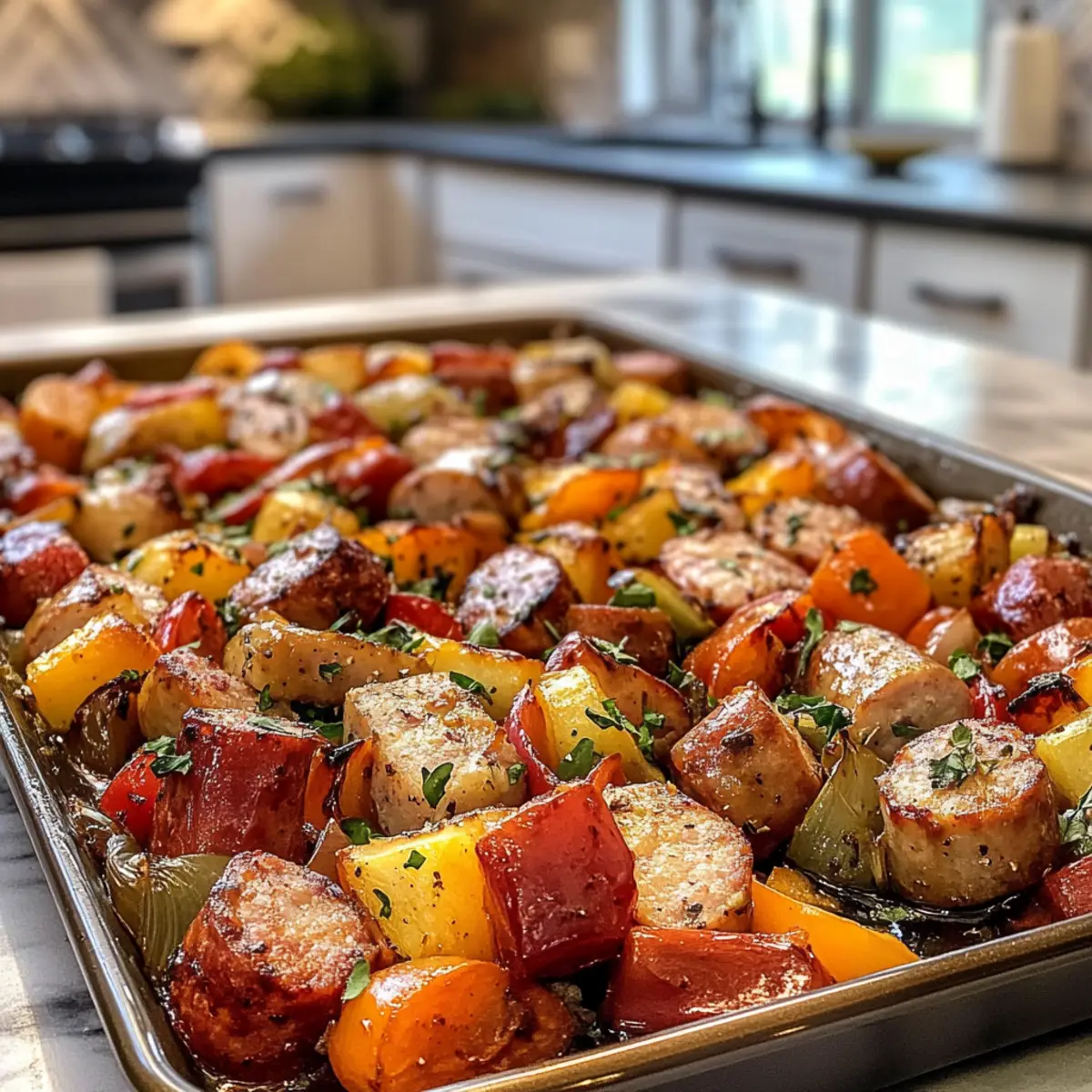 Savory Sheet Pan Sausage & Veggies