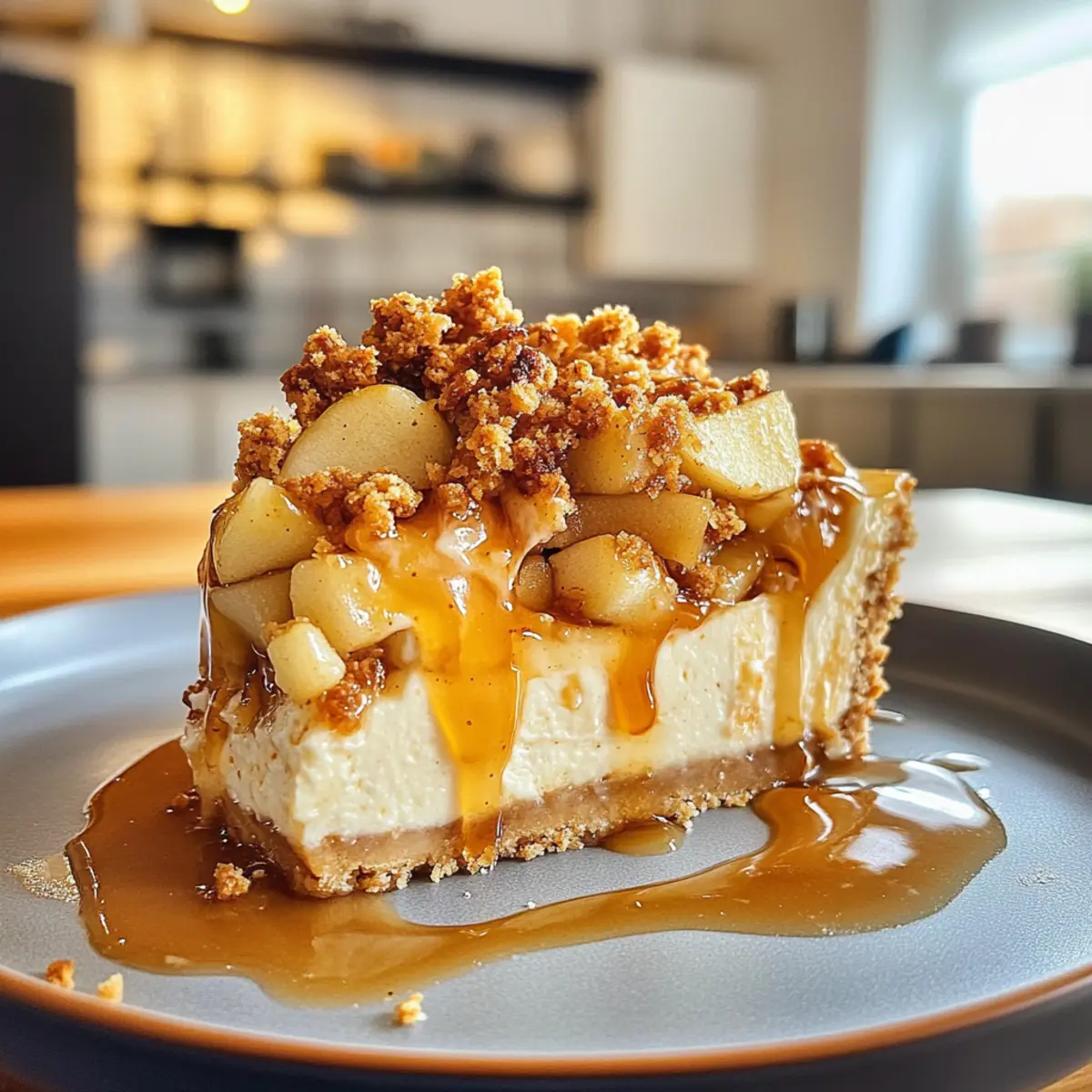 Decadent Apple Crumble Cheesecake Recipe with Creamy Filling