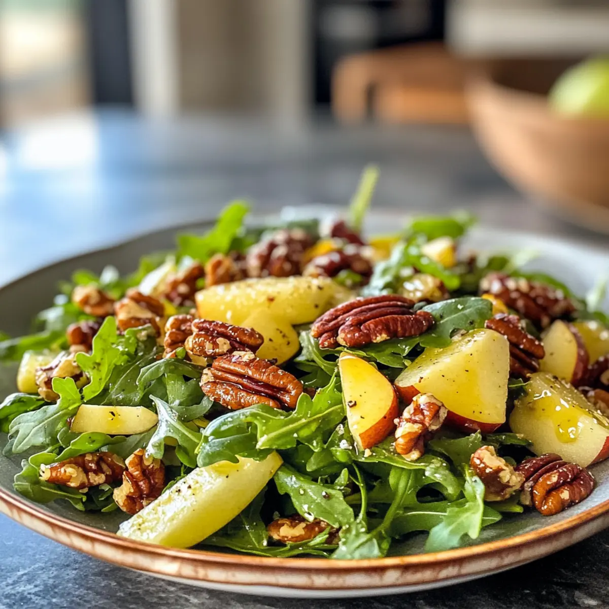 Delicious Easy Apple Arugula Salad with Toasted Pecans Recipe