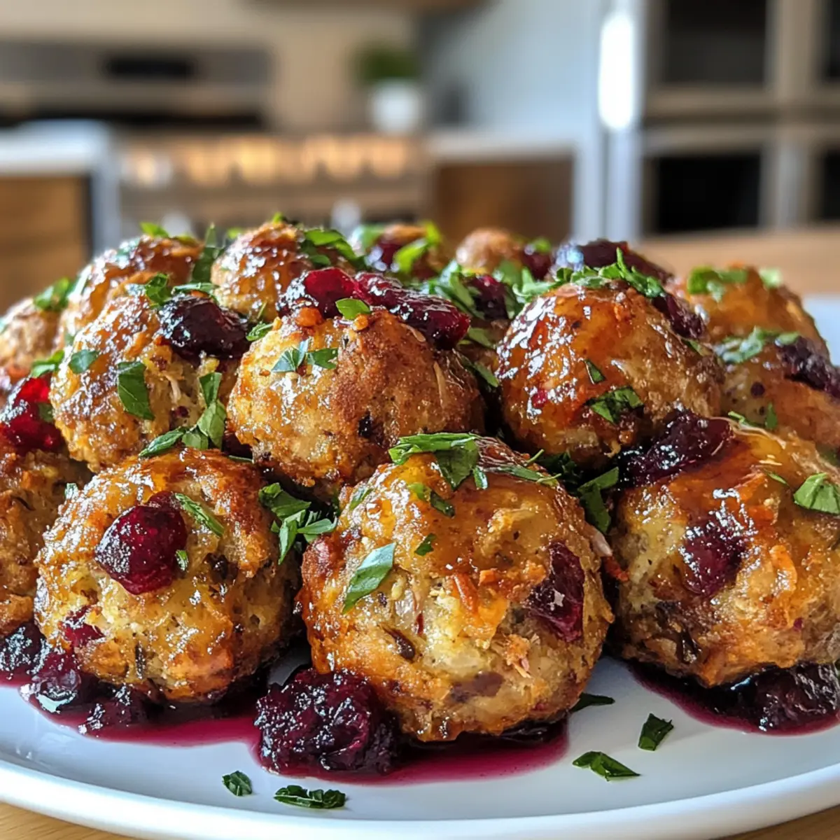 Savory Delicious Cranberry & Turkey Stuffing Balls