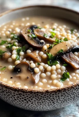Deliciously Simple Creamy Rich Mushroom & Pearl Couscous Soup