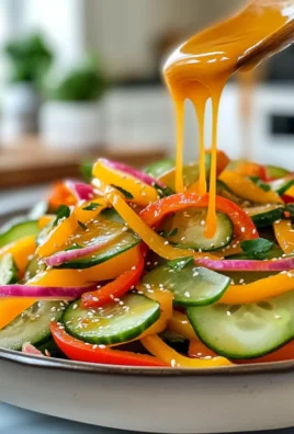 Flavorful Easy Cucumber Sweet Pepper Salad with Miso Ginger Dressing