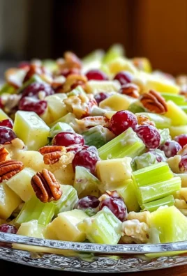 Refreshing Delicious Apple Salad with Celery, Grapes, Pecans & Cranberries