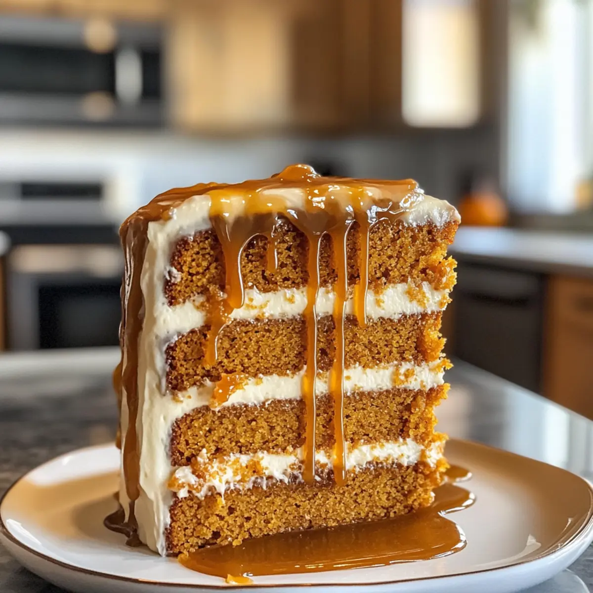 Decadent Pumpkin Salted Caramel Layer Cake with Cream Cheese Frosting