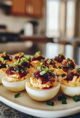Savory Delicious Cranberry Deviled Eggs