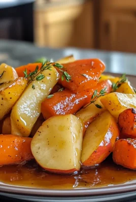 Savory Maple Dijon Roasted Apples & Carrots