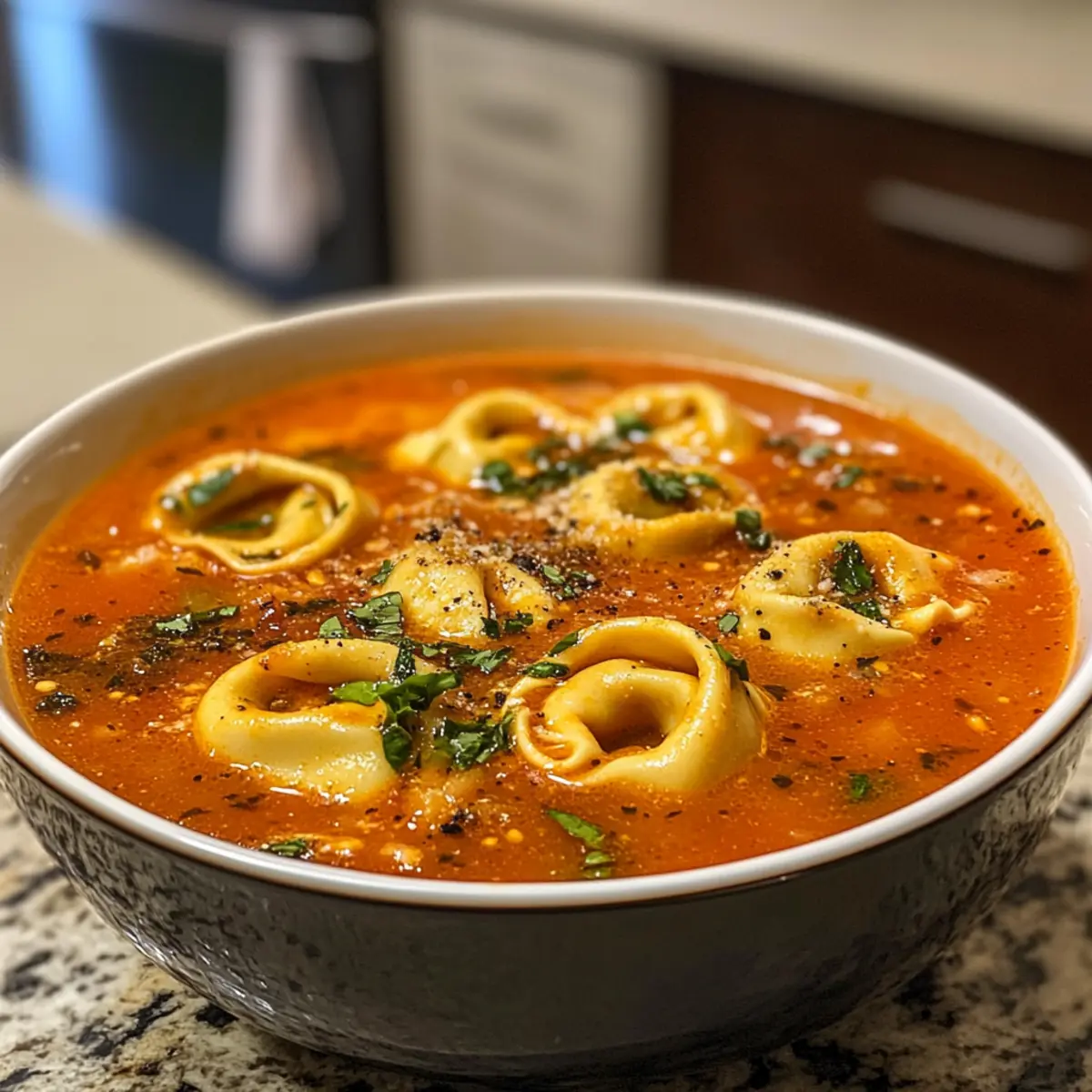 Hearty Delicious Parmesan Tomato Tortellini Soup