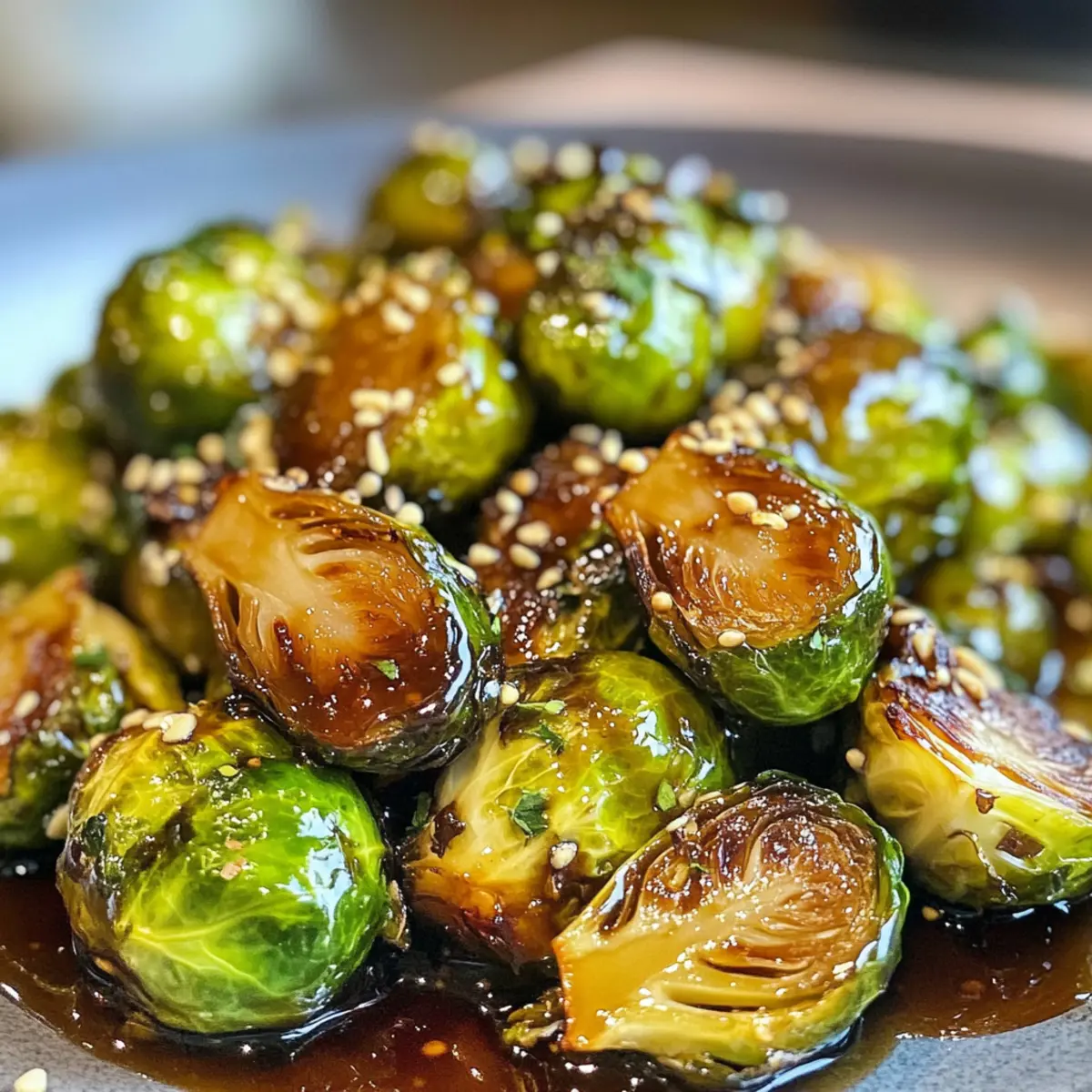 Easy Crispy Honey Balsamic Brussels Sprouts Delight