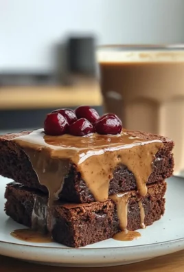 Decadent Brown Butter Brownies Recipe with Creamy Cherry Vanilla Iced Latte