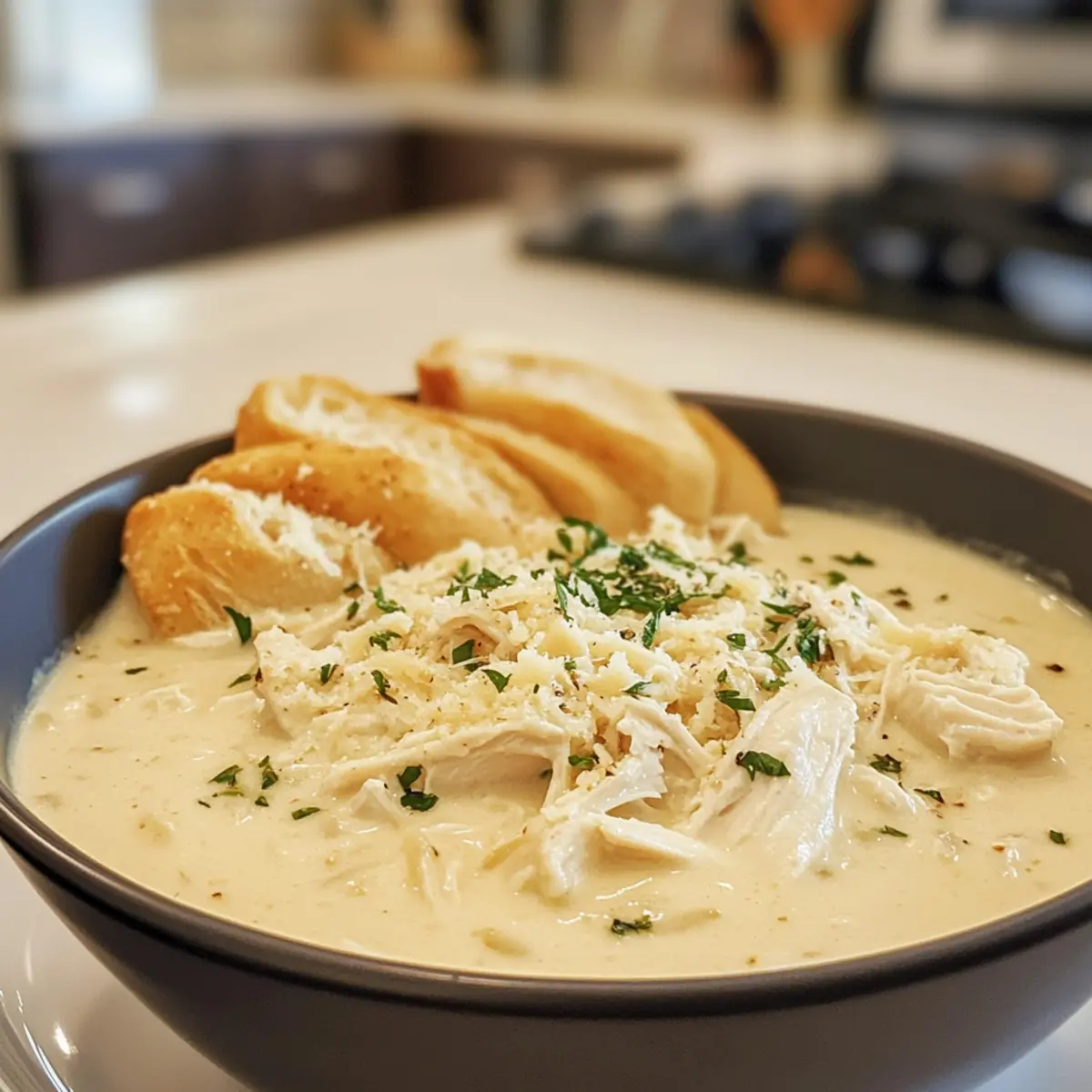 Cozy Creamy Chicken Alfredo Soup
