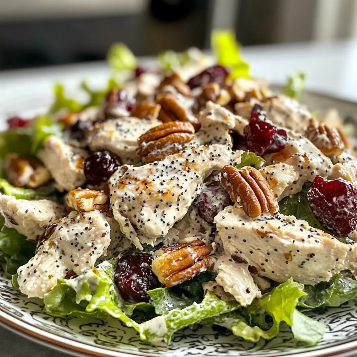 Cranberry Pecan Chicken Salad with Creamy Poppy Seed Dressing