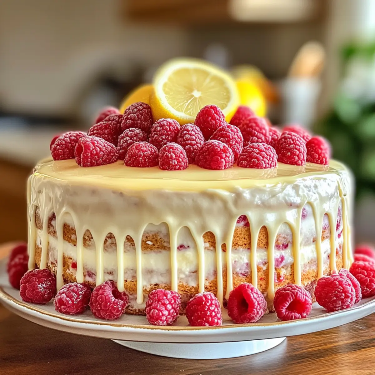 Deliciously Rich Raspberry Lemon Cake Recipe with Cream Cheese Frosting