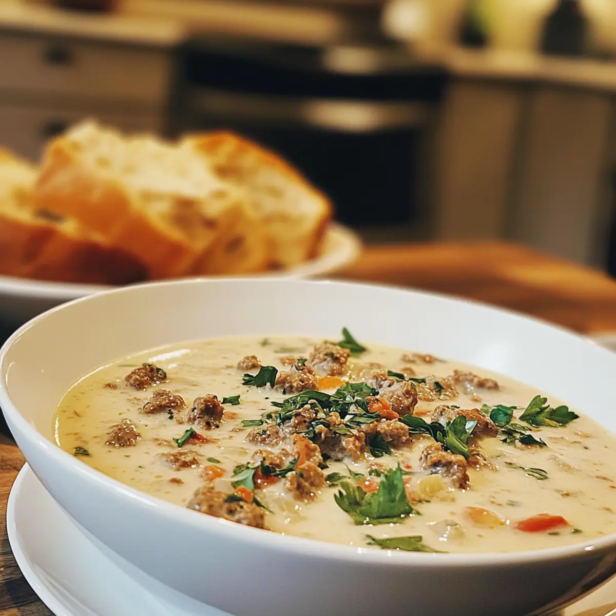 Delicious Creamy Parmesan Italian Sausage Soup Recipe