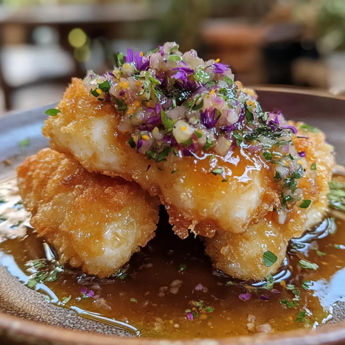 Crispy Delicious Cod Tempura with Blossom Salsa and Mirin Glaze Recipe