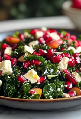 Vibrant Healthy Winter Salad with Pomegranate, Kale, and Feta