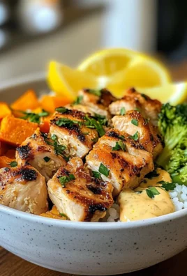Wholesome Healthy Chicken & Sweet Potato Rice Bowl with Zesty Lemon and Veggies