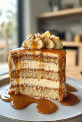 Light and Fluffy Decadent Banana Cream Cake with Salted Caramel Recipe