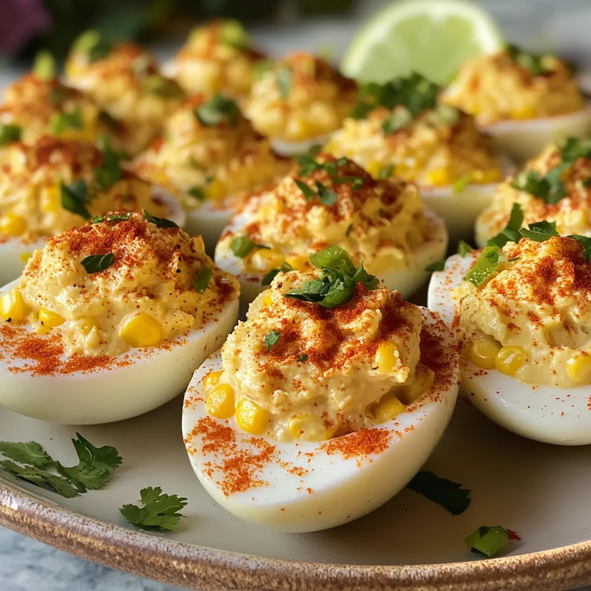 Delectable Mexican Street Corn Deviled Eggs