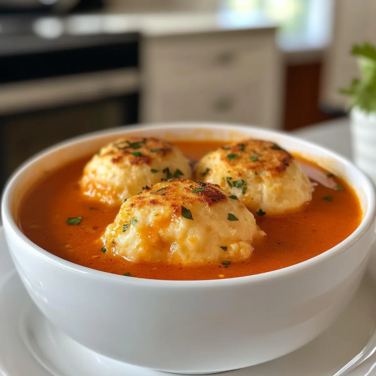 Ultimate Tomato Soup with Cheddar Bay Dumplings