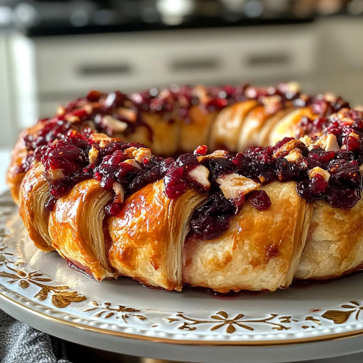 Savory Perfect Turkey and Cranberry Crescent Ring