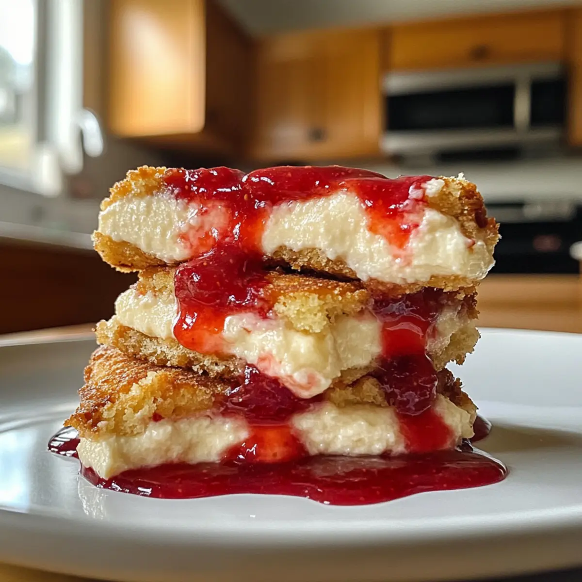 Delectable Fried Strawberry Cheesecake Sandwiches