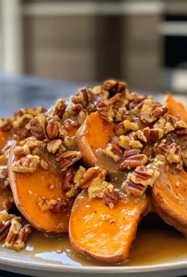Savory Maple Walnut Roasted Sweet Potatoes with Pecan Topping