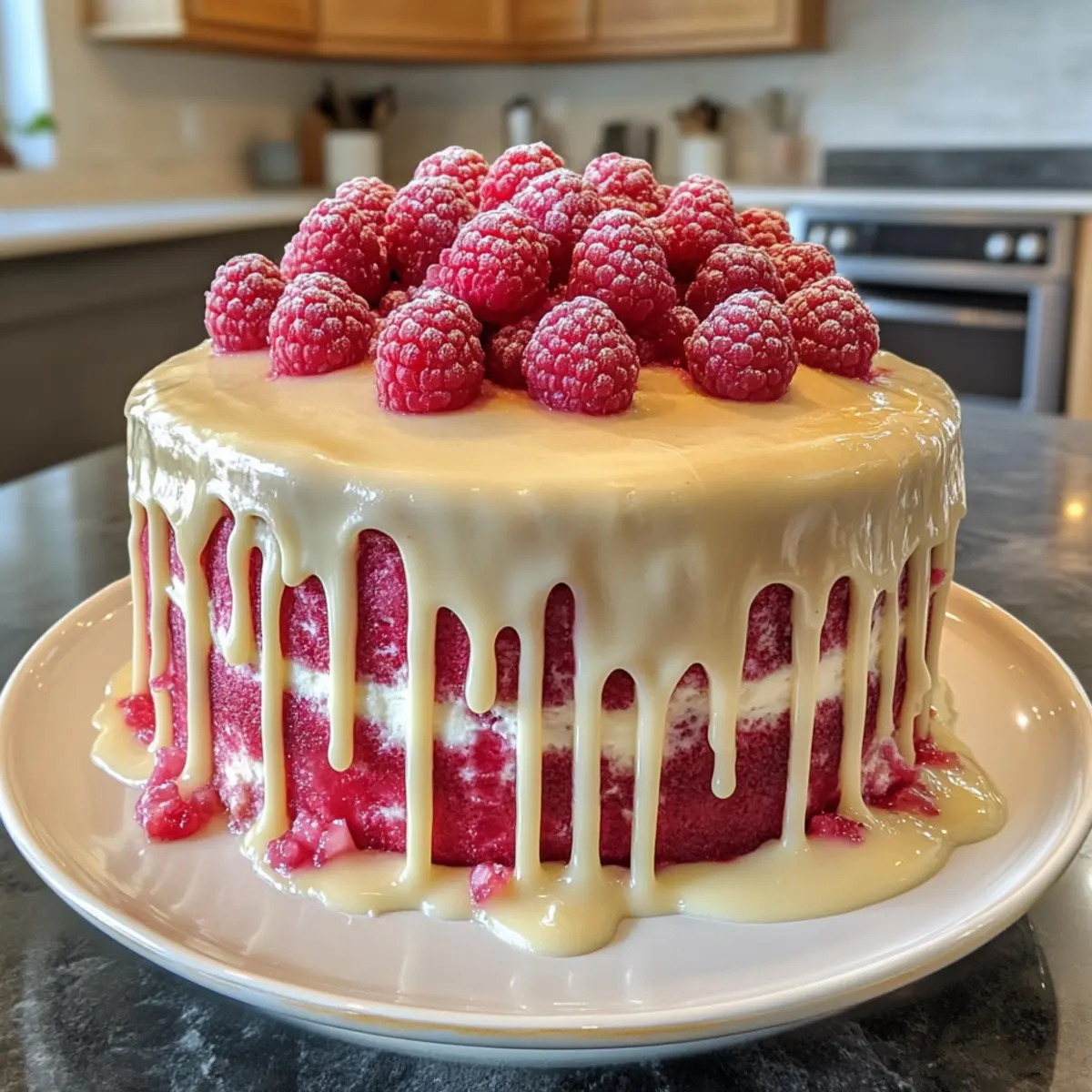 Decadent Raspberry Lemon Cake with Cream Cheese Frosting