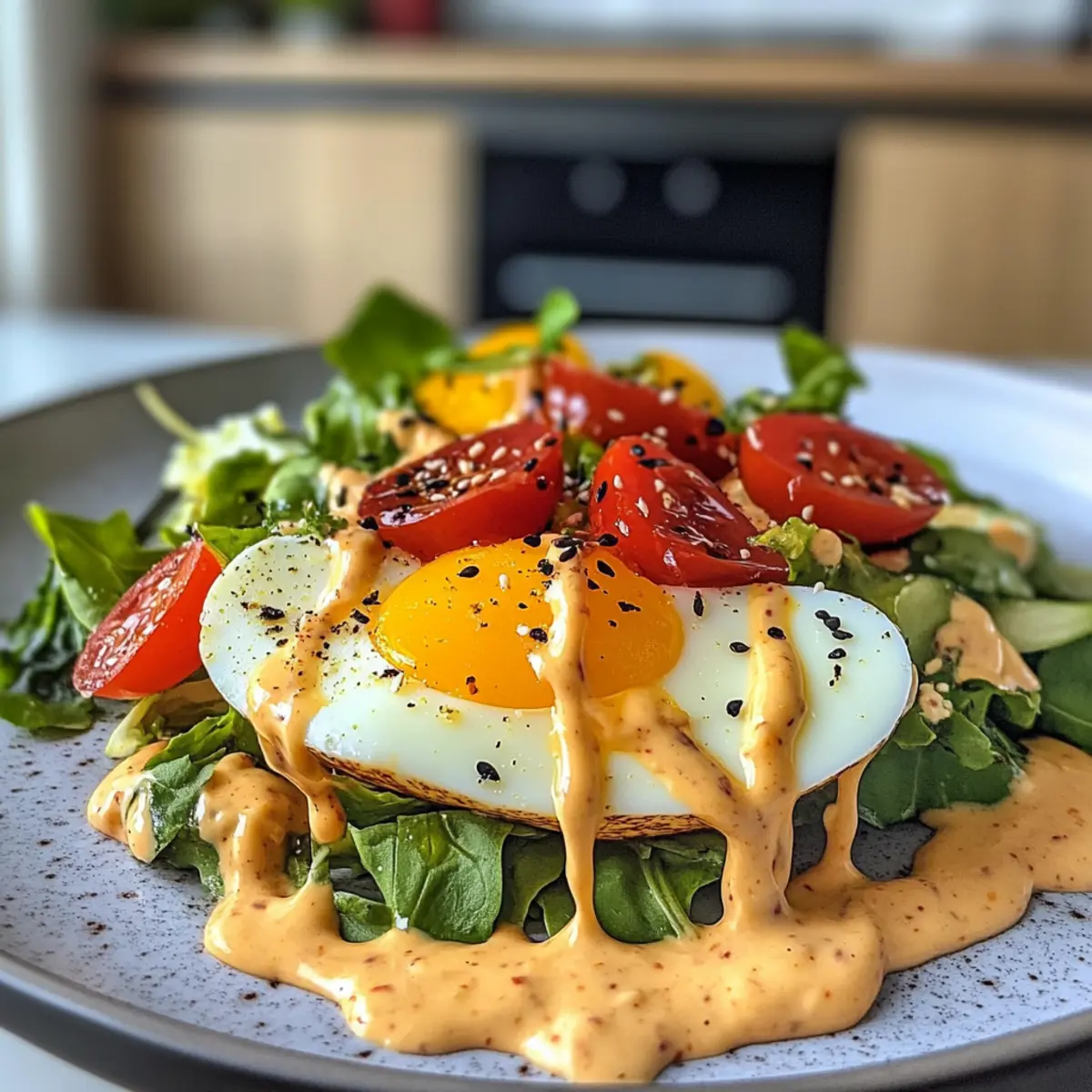 Delectable Fried Egg Salad Recipe with Spicy Mayo in 15 Minutes