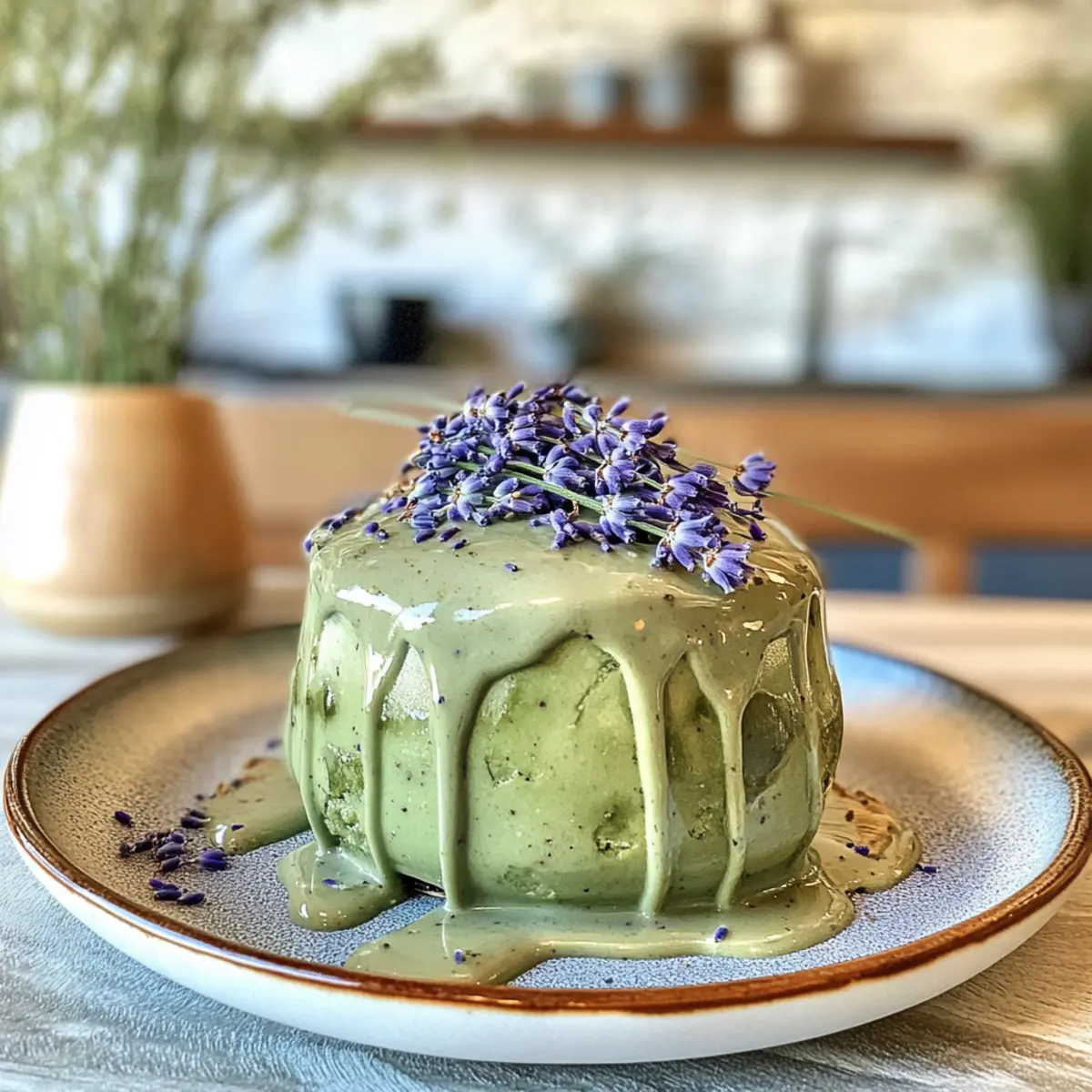 Delicious Creamy Iced Lavender Cream Matcha Recipe with Oat Milk