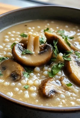 Deliciously Creamy Comforting Mushroom & Pearl Couscous Soup Recipe