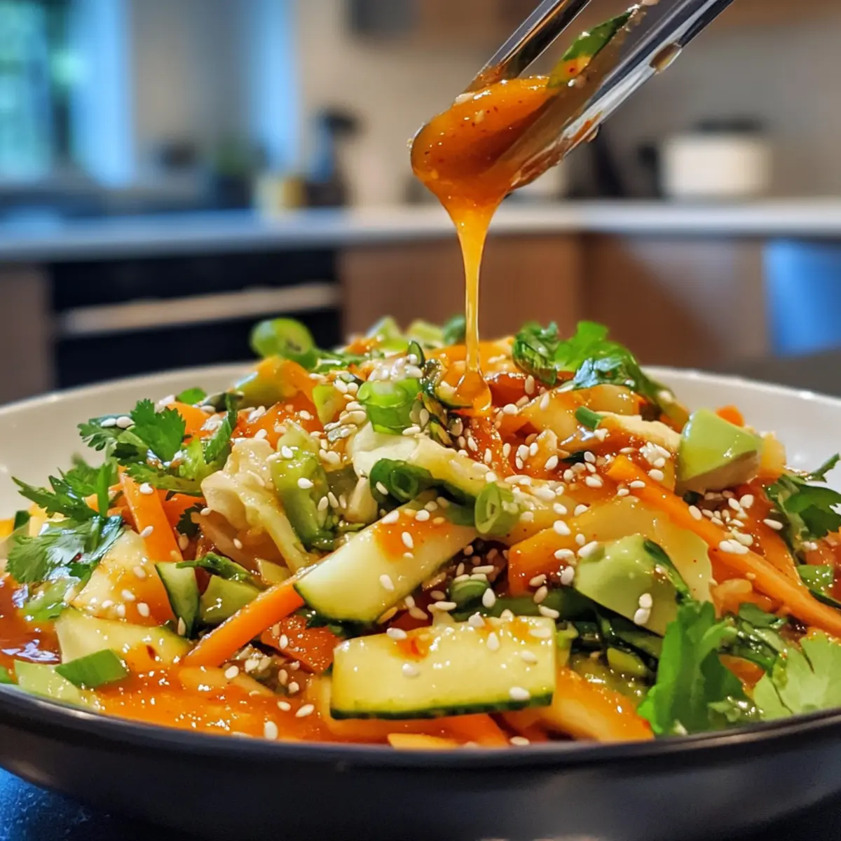 Quick and Easy Refreshing Salad with Asian Dressing