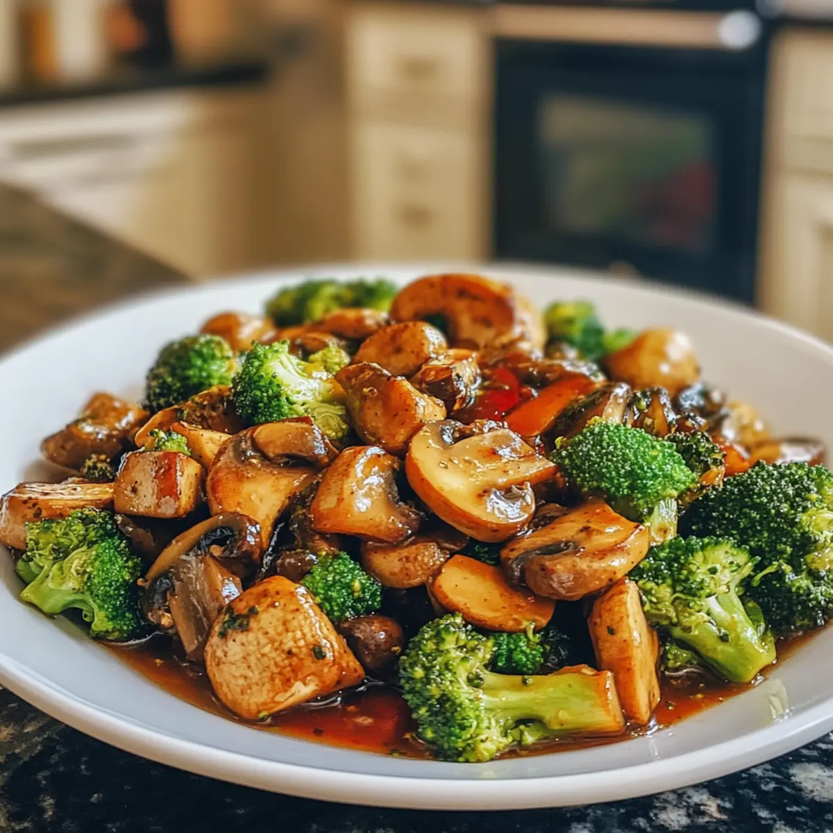 Quick and Easy Savory Vegan Broccoli and Mushroom Stir Fry