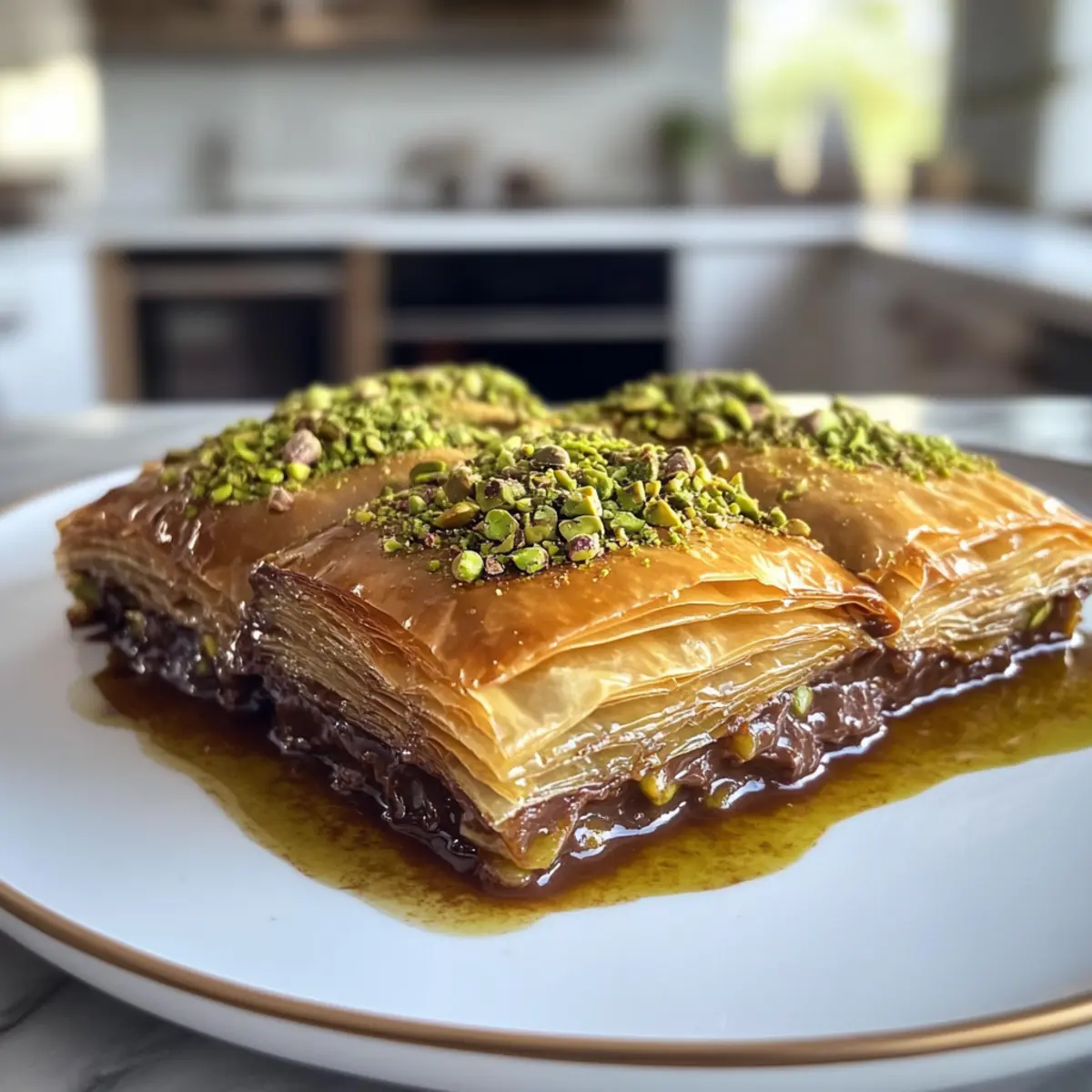 Decadent Pistachio Chocolate Baklava
