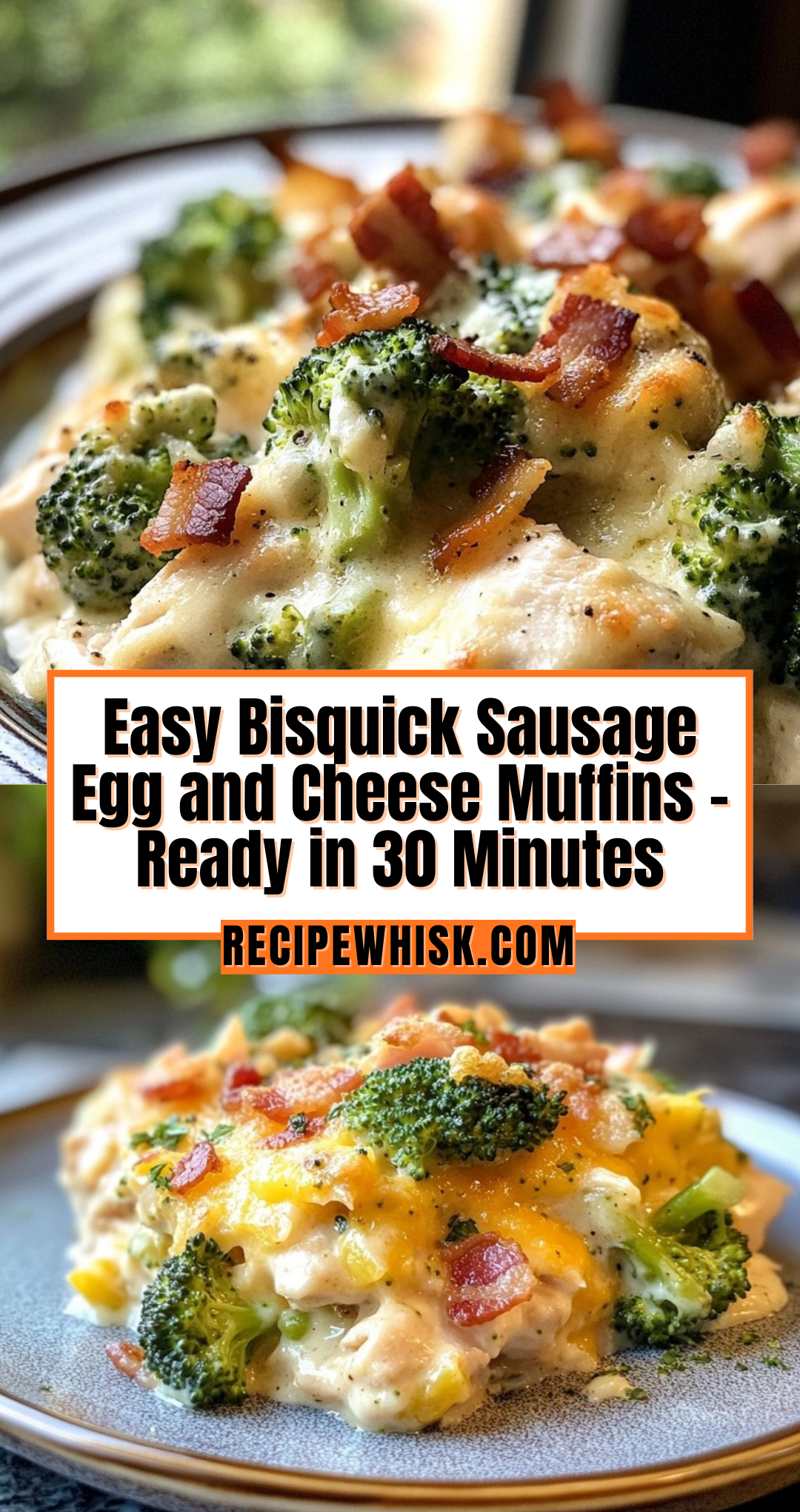 Creamy Low Carb Chicken Casserole with Broccoli and Bacon