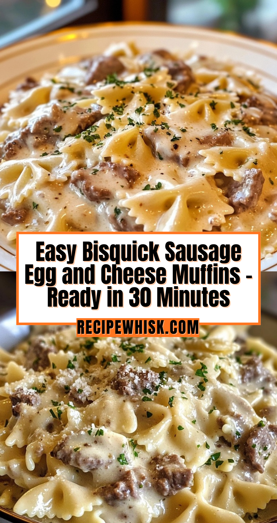 Creamy Parmesan Garlic Beef Bowtie Pasta