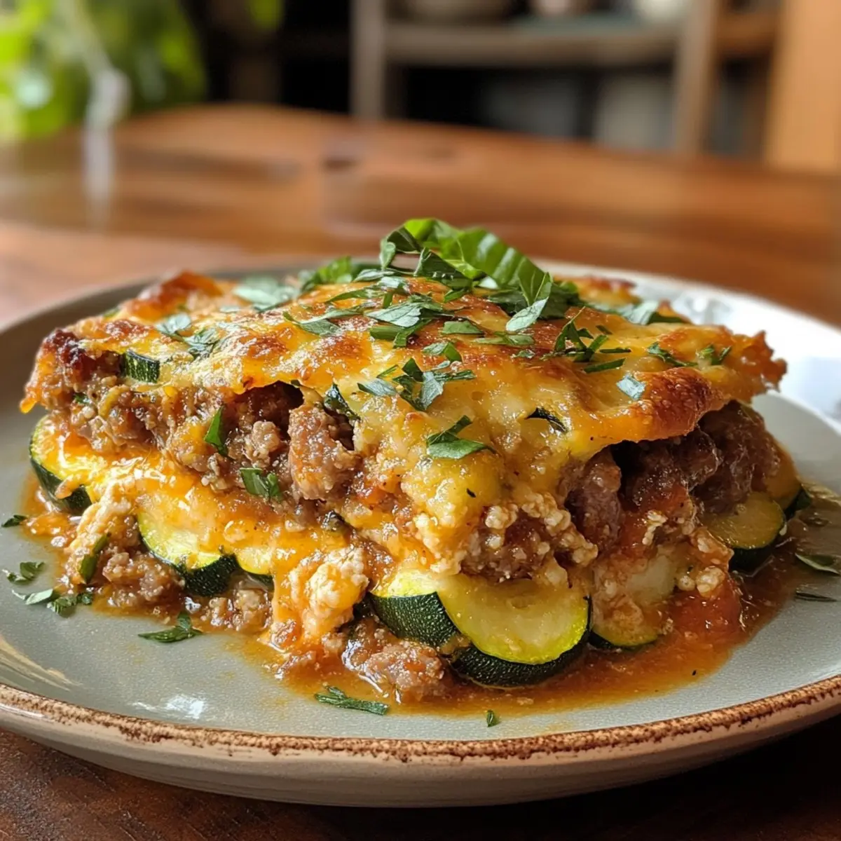 Low Carb Zucchini and Sausage Casserole