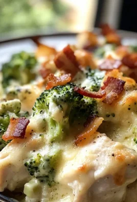 Creamy Low Carb Chicken Casserole with Broccoli and Bacon