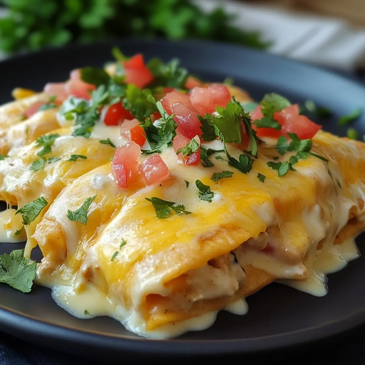 CHICKEN ENCHILADAS WITH SOUR CREAM WHITE SAUCE
