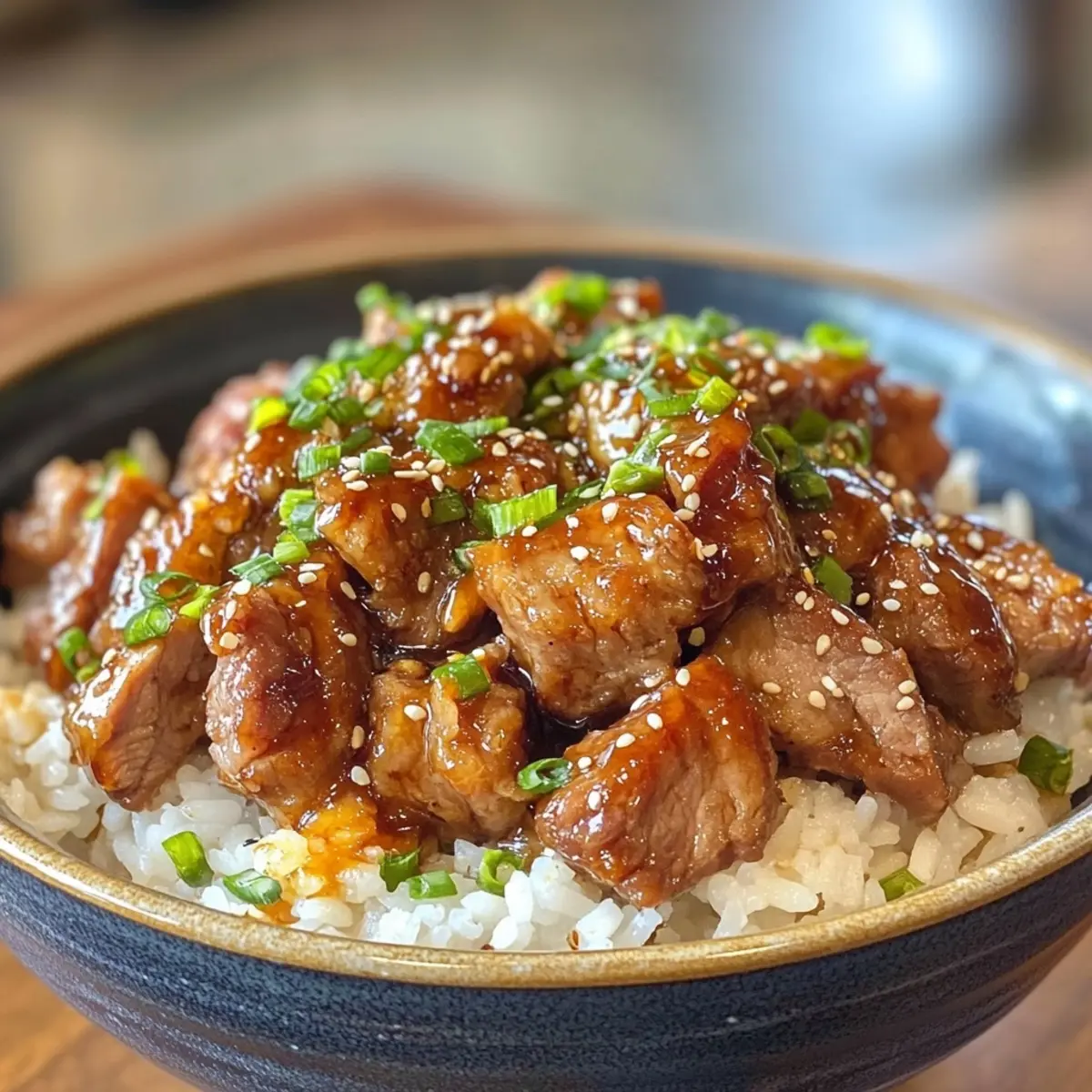 Honey Garlic Pork Rice Bowl