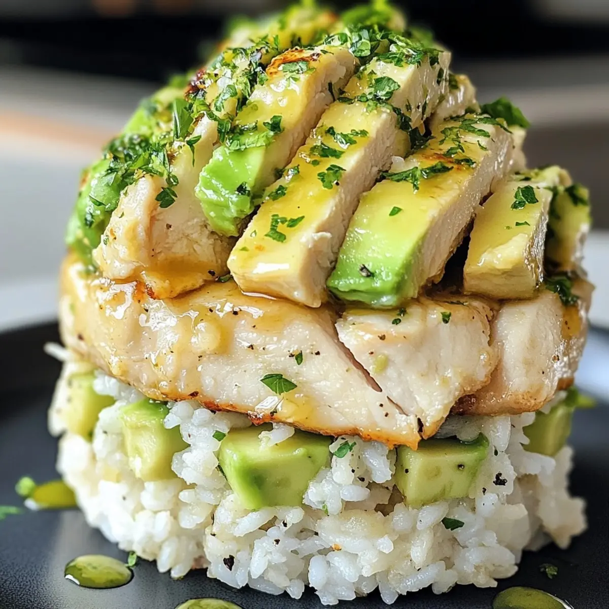 Honey Lime Chicken & Avocado Rice Stack for Easy Meal Prep